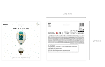 Preview: XXL Folieballon Figur - Heißluftballon - 110cm x 36cm